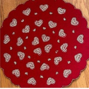 Red Heart Beaded Patterned placemat